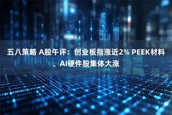 五八策略 A股午评：创业板指涨近2% PEEK材料、AI硬件股集体大涨